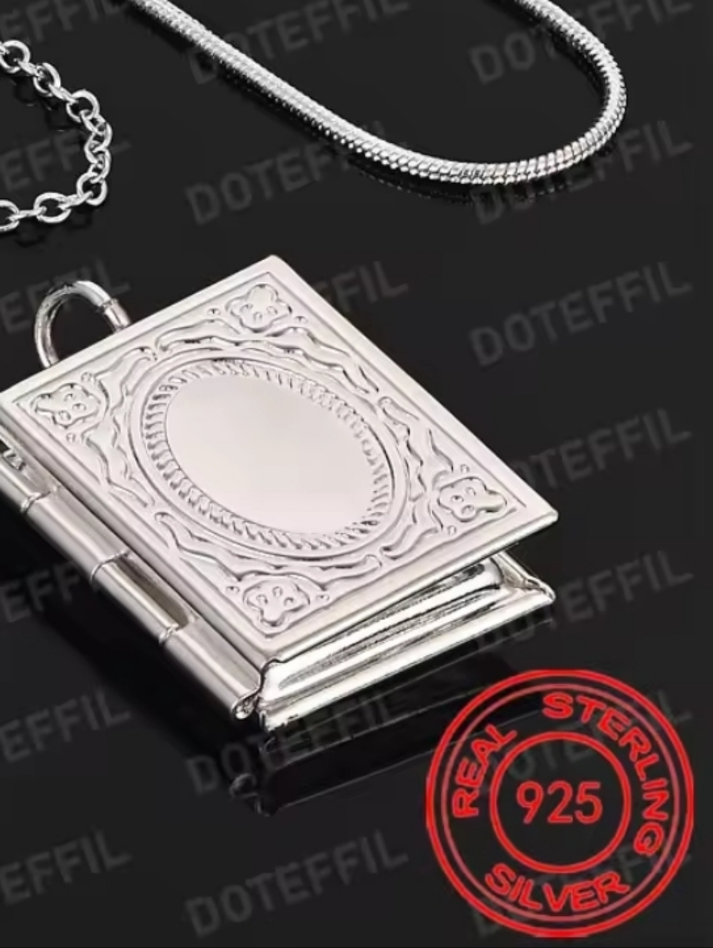 925 Sterling Silver Square Locket Necklace – NWT - Picture 2 of 3